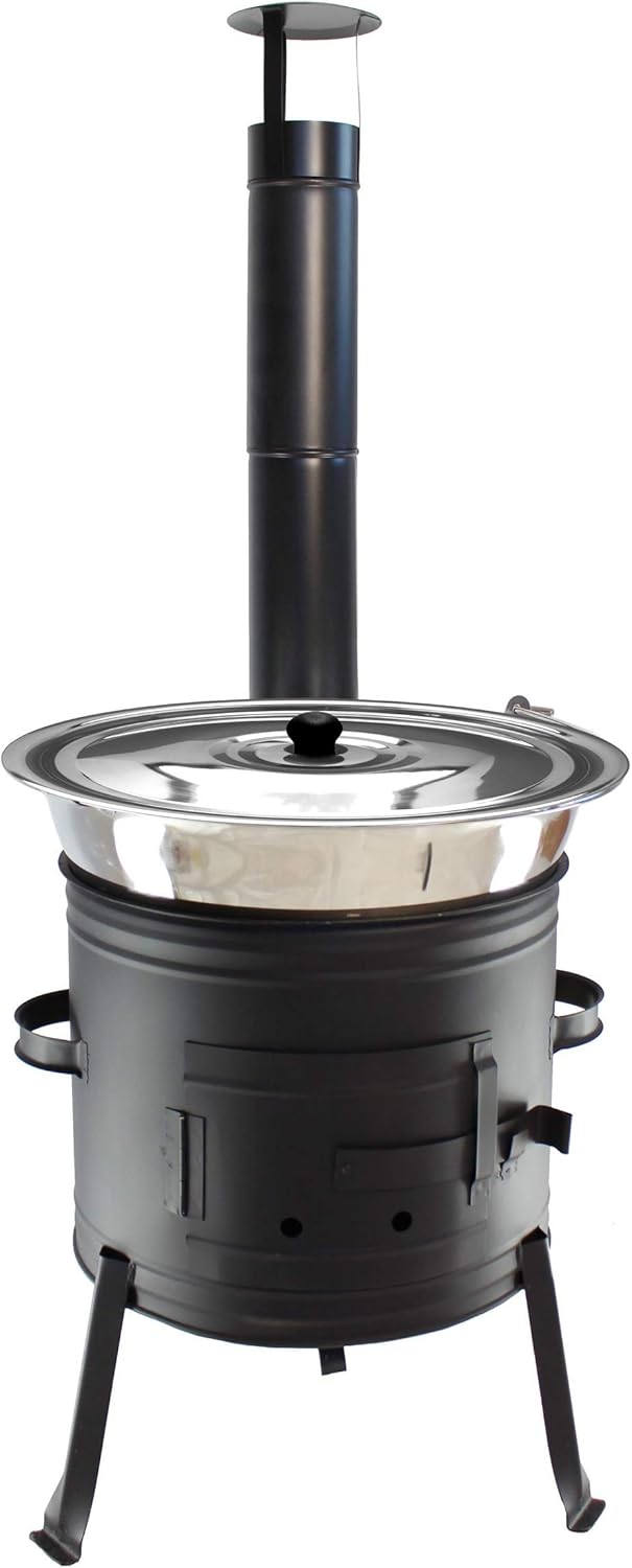 GRILLPLANET Eintopfofen Gulaschkanone Suppenkessel Ungarischer Gulaschofen Gulaschkessel 20 Liter Ed