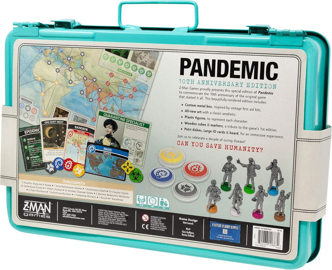 Z-Man Games ZMGZM7102 Pandemie 10th Anniversary Box, gemischte Farben
