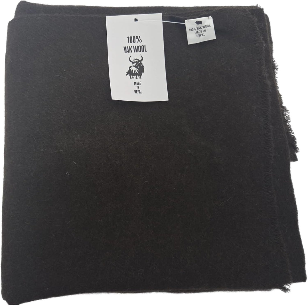 Schal aus 100 % Yakwolle, Stola Braunes Schwarz, Braunes Schwarz