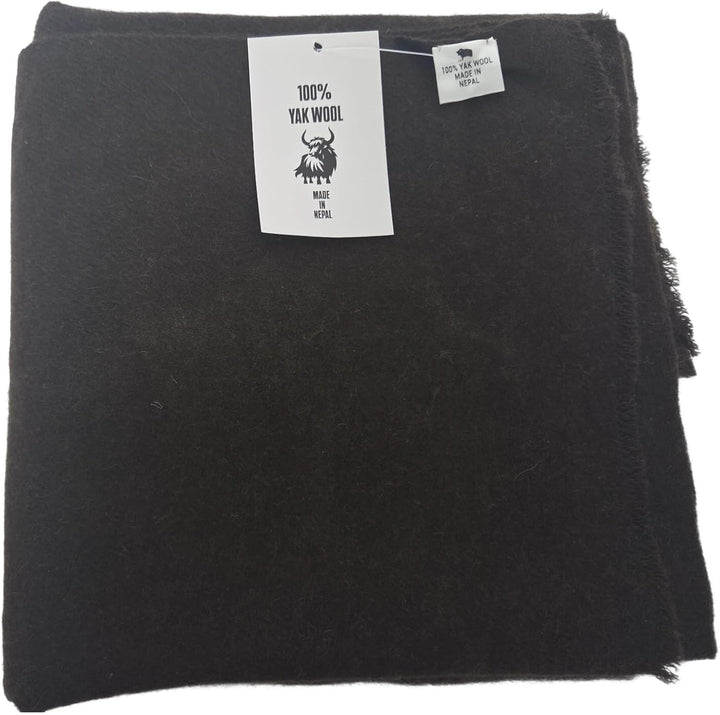 Schal aus 100 % Yakwolle, Stola Braunes Schwarz, Braunes Schwarz