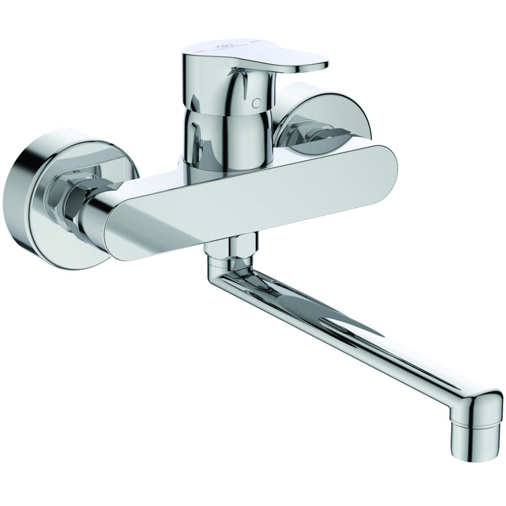 Ideal Standard BD488AA Cerabase Wand-Küchenarmatur, 360 ° Drehbarer Wasserhahn Küche, Mischbatterie