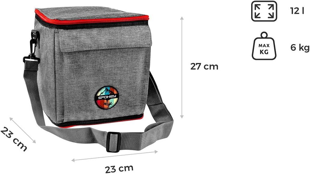 Spokey Icecube 2 Iso-Tasche mit Kühlgel, 25 x 25 x 25 cm, Volumen 12 l, aus 100% Polyester 420D Rip-