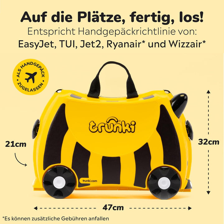 Trunki Handgepäck und Kinderkoffer zum Draufsitzen | Kinder Risen Geschenk für Mädchen und Jungen |