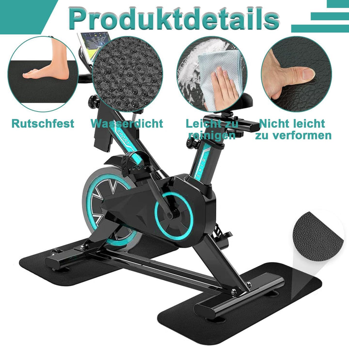 bodenschutzmatte Fitness – 6mm Dicke Exercise-Bike-Matte | Bodenschutz für Hartholz, Teppich & Laufb