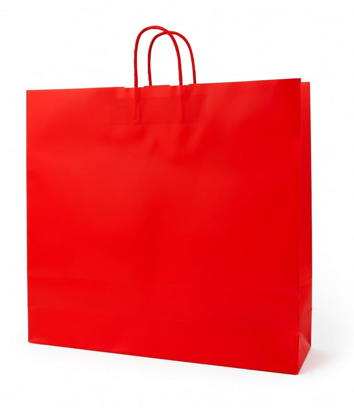 PGV Papiertragetaschen mit Kordel extra gross 54 + 14 x 50 cm (175 Stück, ROT) 175 Stück Rot, 175 St