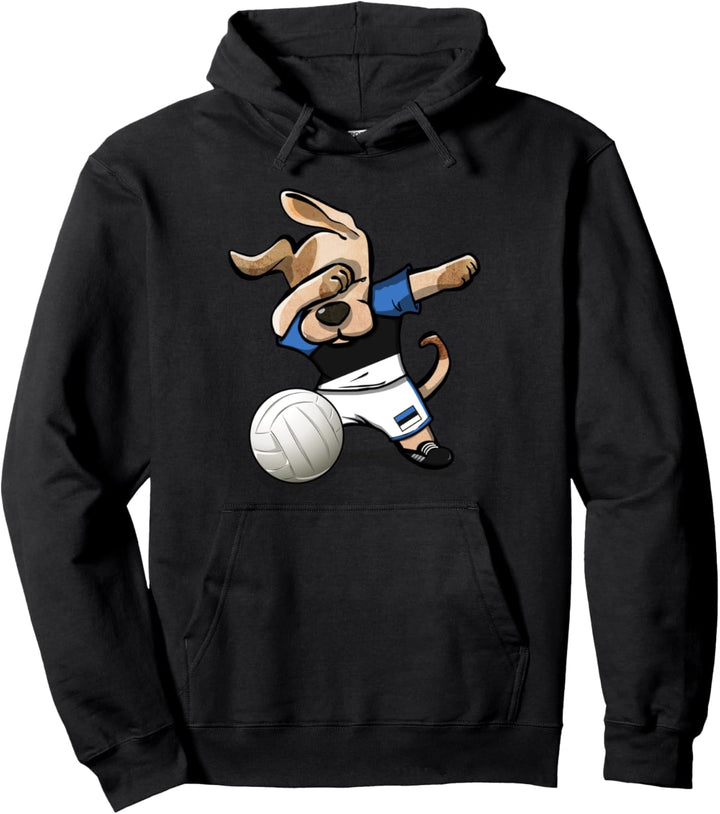 Lustiger Tupfender Hund Estland Volleyball Estnische Flagge Pullover Hoodie
