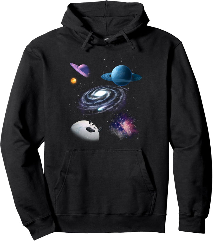 Weltraum Universum Motiv Planeten Sonne Sonnensystem Galaxie Pullover Hoodie
