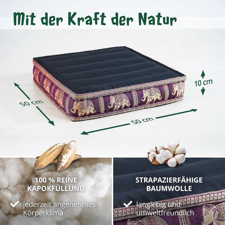 Livasia Sitzkissen Boden Thaiseide, Bodenkissen Indoor/Outdoor, Meditationskissen Yogakissen, Stuhla