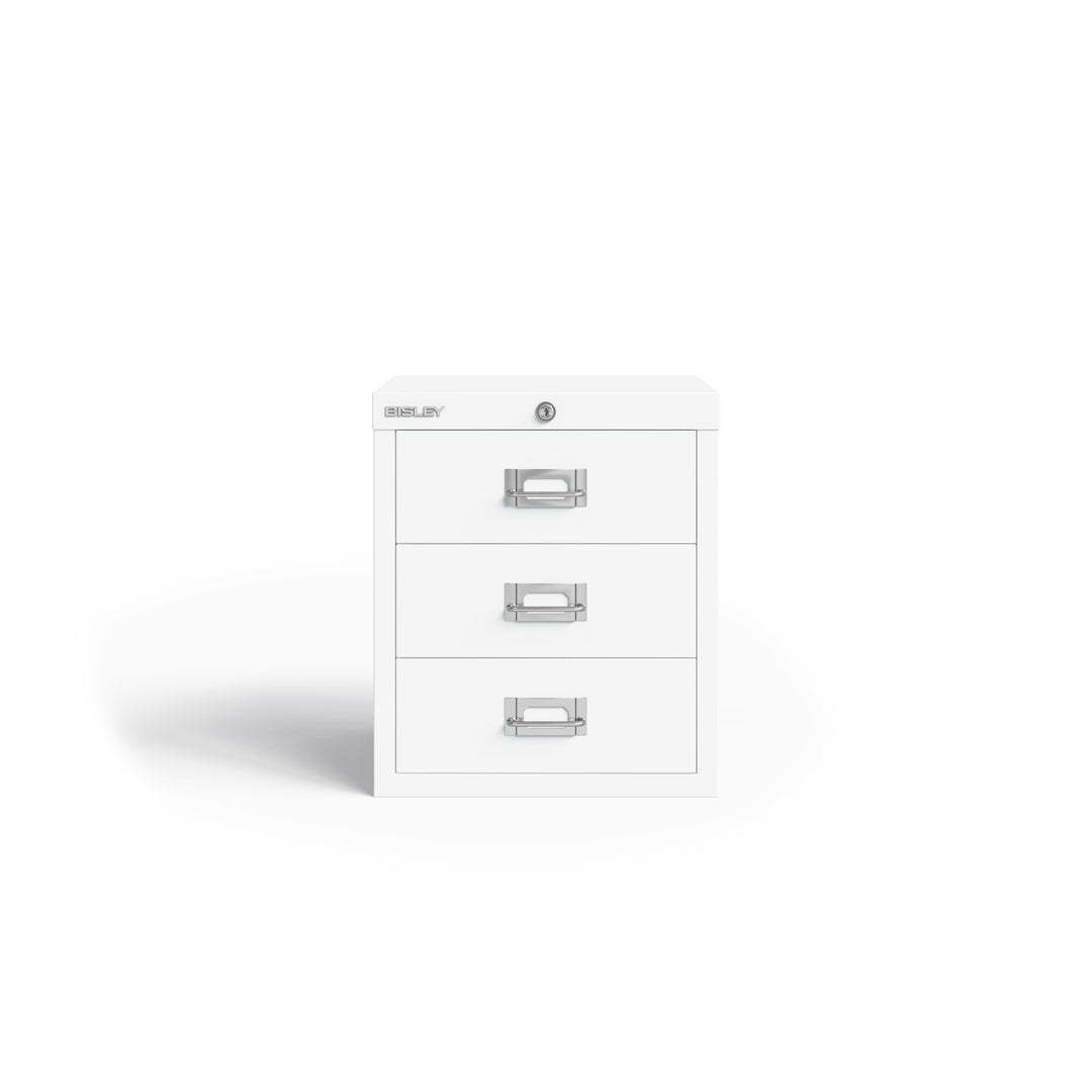 BISLEY MultiDrawer, LA123, DIN A4, 3 Schubladen, 696 verkehrsweiss, Metall, Verkehrsweiss