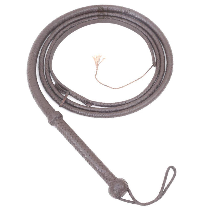 LB'S WHIP Indiana Jones Style 2,4 m 8 geflochtene dunkelbraune Leder Reitpeitsche Bullpeitsche aus e