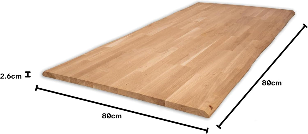 Tischplatte Eiche Massiv Baumkante (80 x 80 cm, Eiche, naturbelassen) Eiche, Naturbelassen 80 x 80 c