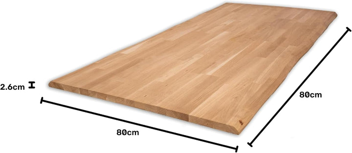 Tischplatte Eiche Massiv Baumkante (80 x 80 cm, Eiche, naturbelassen) Eiche, Naturbelassen 80 x 80 c