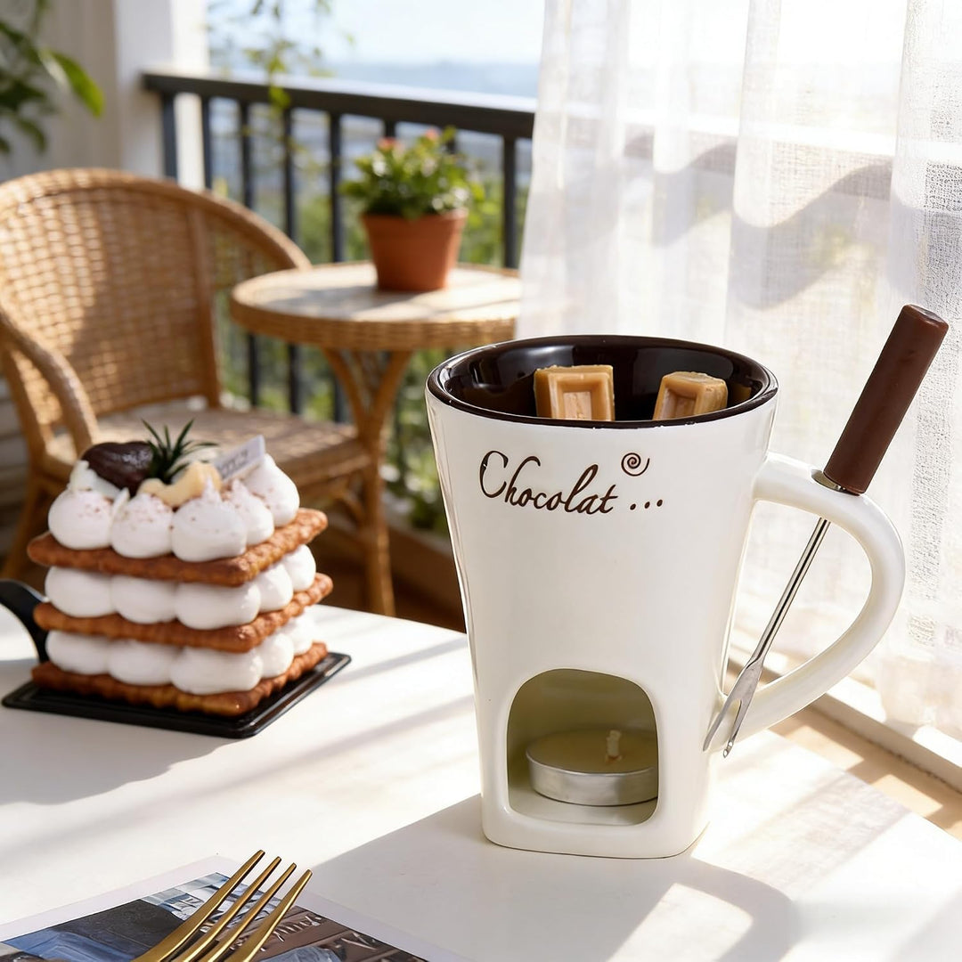 Schokoladenfondue Tasse Schoko Fondueset Fondue Tasse Schokofondue Teelicht Schokofondue Mit Gabeln