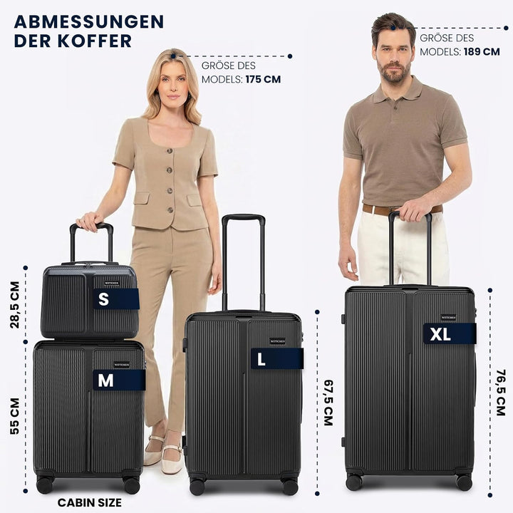 WITTCHEN Stripes Line Kosmetiktasche Kosmetiketui Reisekosmetiktasche Hartschalenkoffer ABS Bequemer