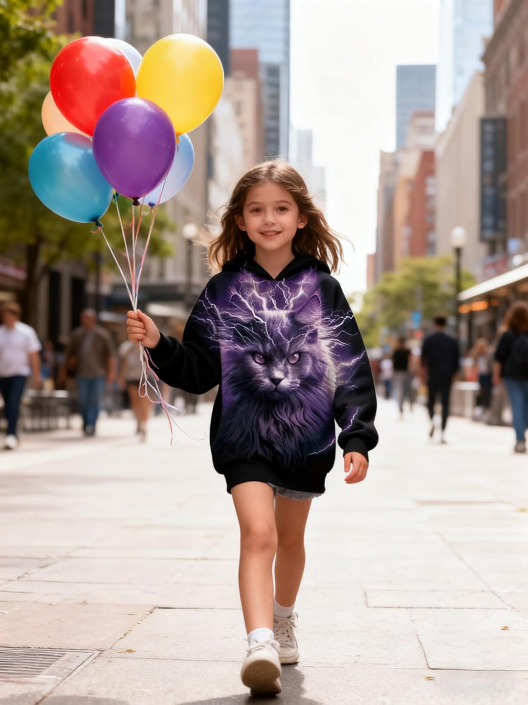 Fanient Kinder Junge Mädchen Hoodies 3D Drucken lebendige Tier Cartoon Grafik Sweatshirt Tasche Pull