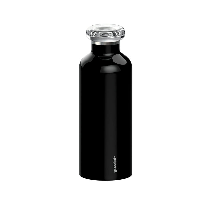 Guzzini - On The Go, ENERGY Thermosflasche, Trinkflasche Edelstahl - Schwarz, Ø 7,3x h21,2 cm | 500