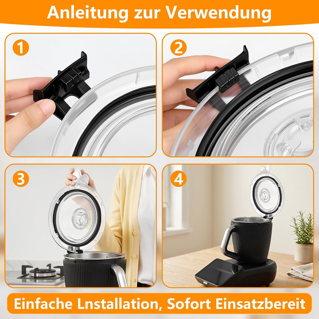 SelfTek 2 Stück Deckel &amp; Halter Kompatibel mit TM7, Spülmaschinenfest, Deckel &amp; Halter