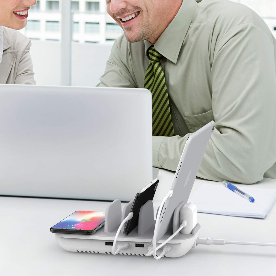 SooPii 70W Mehrgeräte-Ladegerät mit 5 Ports, 15W Wireless Charging und 25W USB C PD/PPS-Schnellladun