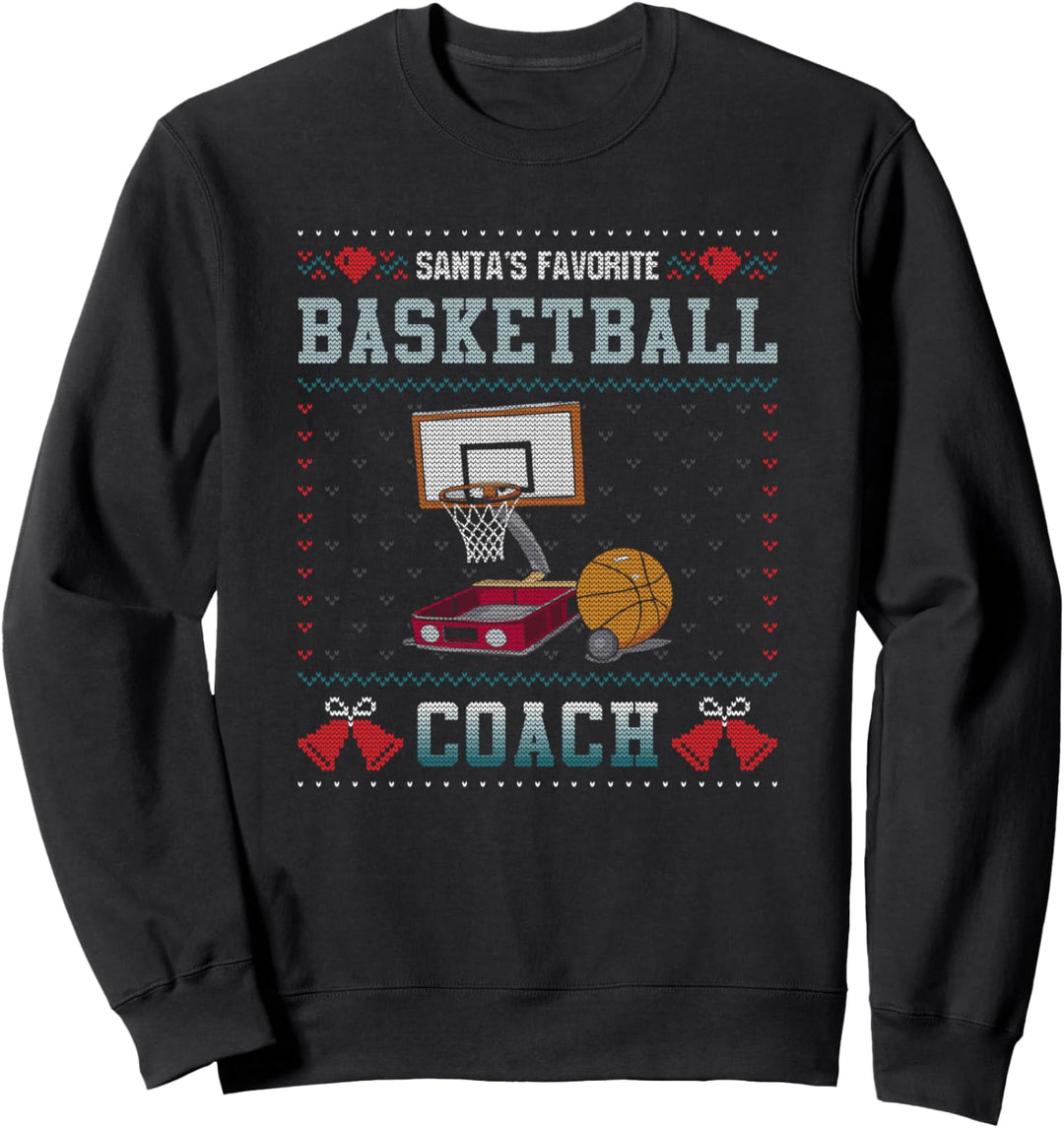 Santas Favorite Basketball Coach Ugly Christmas Sweater Sweatshirt