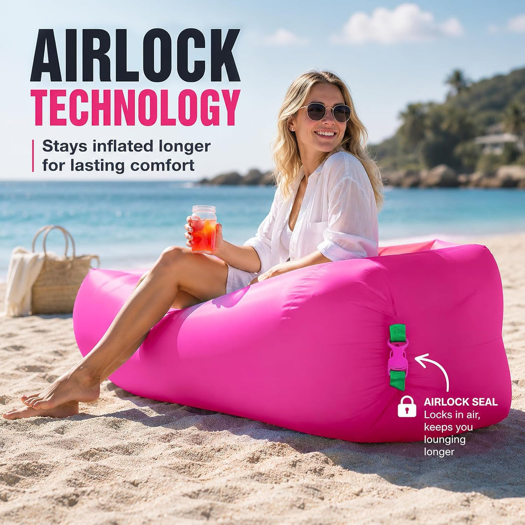 Aufblasbare Couch, Airlounge, Strandliege Aufblasbar, Camping Sofa Aufblasbar, LuftSofa, Tragbar Inf