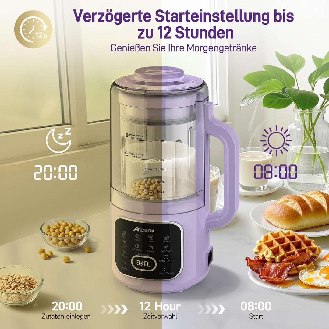 N4 Professioneller Nussmilchbereiter mit Selbstreinigungsfunktion – Ideal für Mandelmilch, Sojamilch