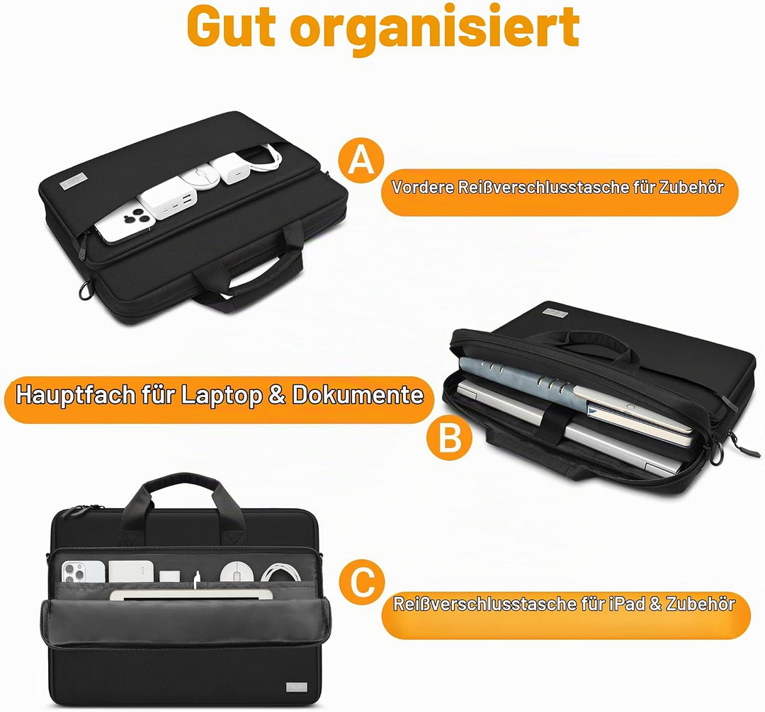 ZYB Grosse Kapazität Laptoptasche 15.6 Zoll 16 Zoll Laptop Tasche,Notebook Tasche für 15.6-16 Zoll L