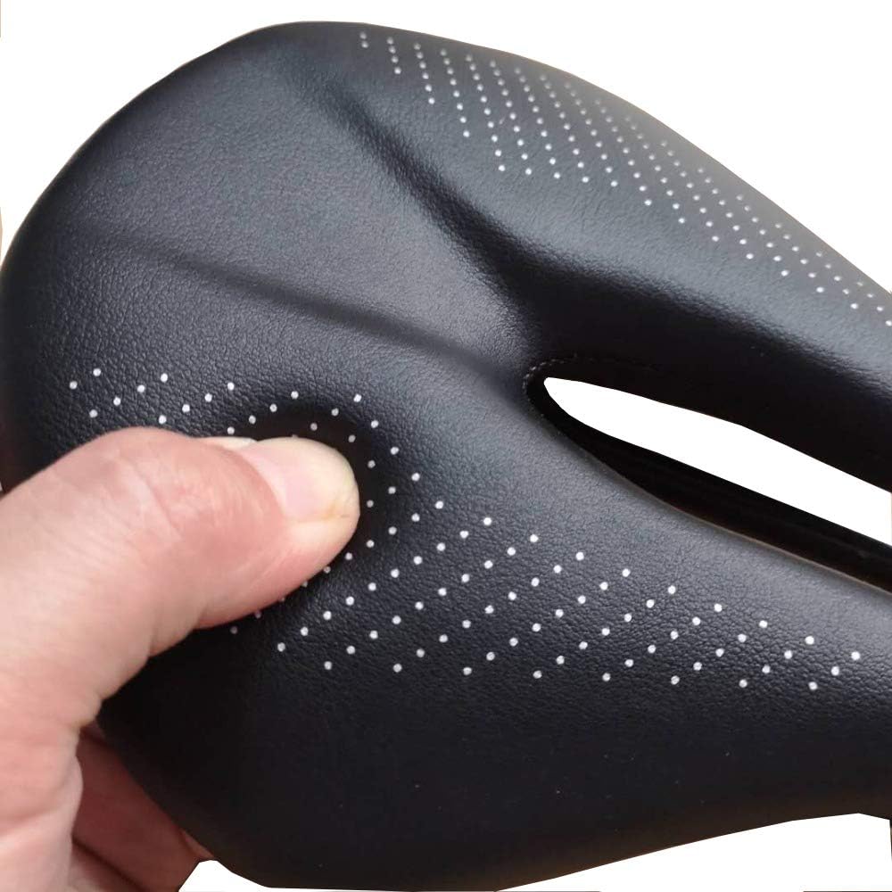 QIKU Fahrradsattel aus Carbonfaser, MTB-Sattel, Rennradsattel, hohles Design, super leicht, 110 g 24