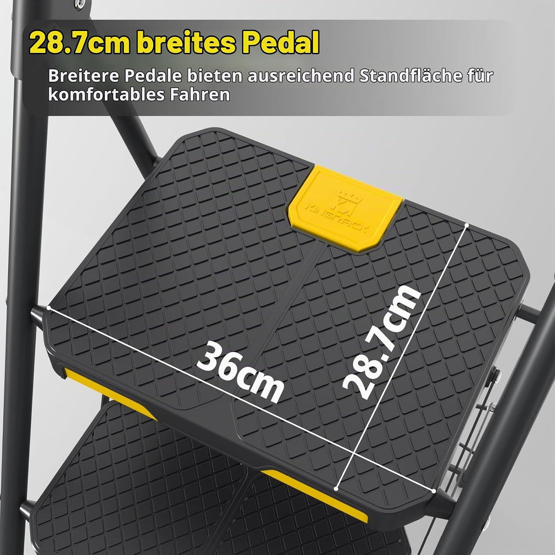 KINGRACK Leiter 4 Stufen, trittleiter 4 Stufen klappbar, mit rutschfestem, breitem Pedal und Handläu