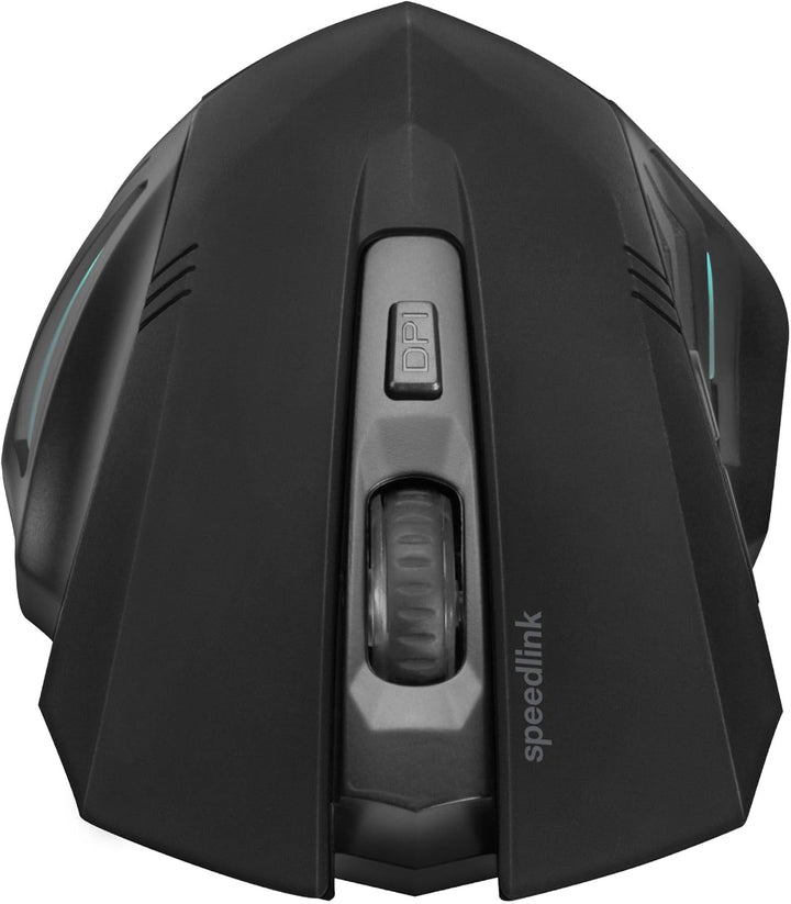Speedlink FORTUS Gaming Maus Wireless - Kabellose Gaming-Maus mit 5 Tasten und LED-Beleuchtung, schw