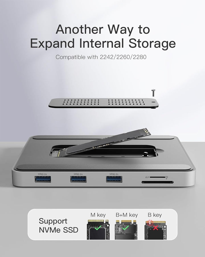 Inateck USB C Hub für iMac, Dockingstation Kompatibel mit iMac 24 Zoll 2021/2023, USB 3.2 Gen 2, 8-i