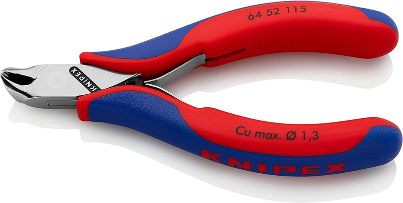 Knipex Elektronik-Vornschneider mit Mehrkomponenten-Hüllen 115 mm 64 52 115 kurzer Kopf, ohne Facett