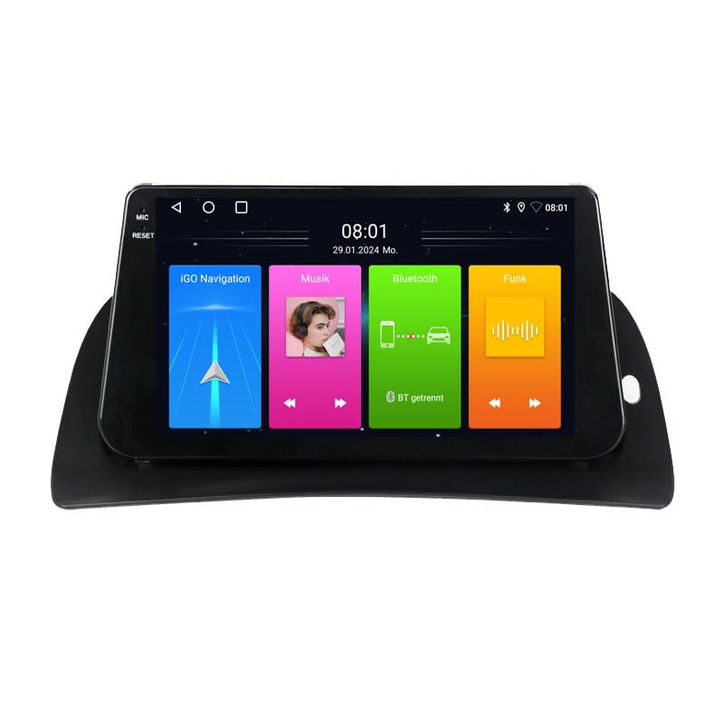 Android Autoradio mit GPS-Navigation, Phone Mirrorlink, FM-RDS-Radio, Carplay ,Stereo Audio Auto Rad