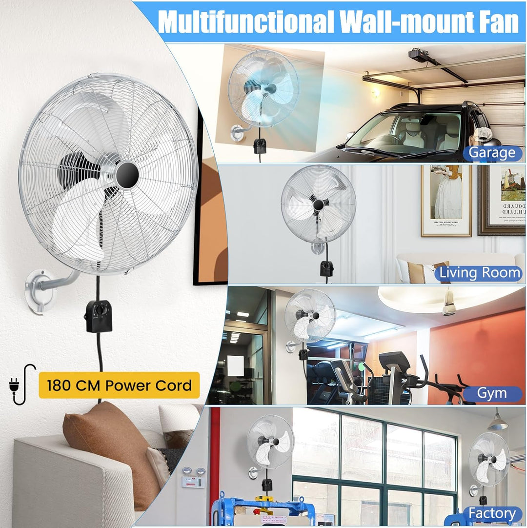 SOARS Wandventilator 120 W, 3 Geschwindigkeiten, vertikaler Winkel von 30 ° und automatisch horizont