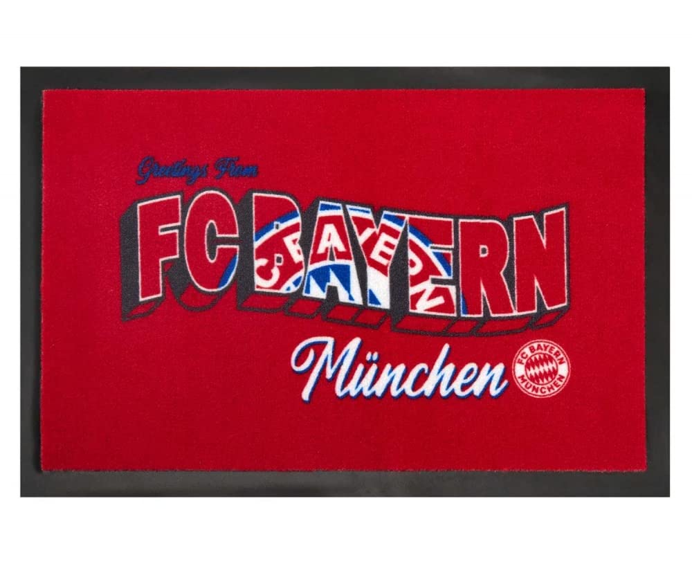 FC Bayern München Fan Fussmatte - Greetings - rot Matte Logo Fussabtreter FCB