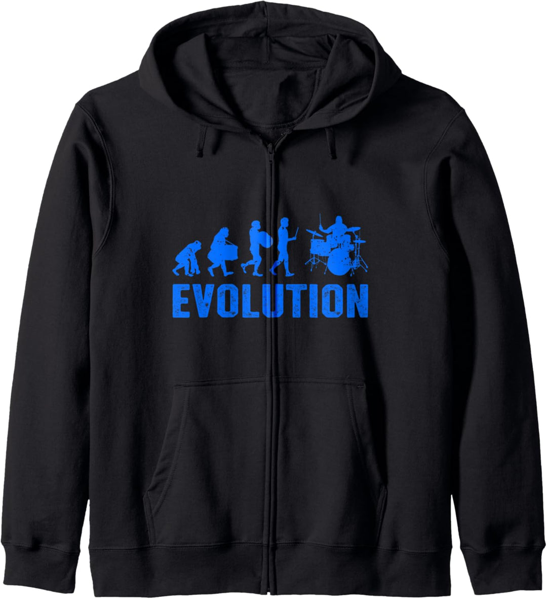 Evolution Drummer Drums Trommel Musik Schlagzeuger Spieler Kapuzenjacke