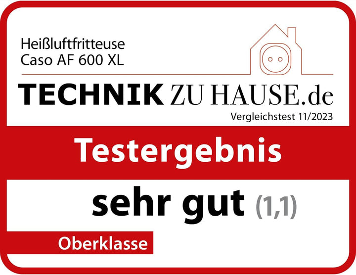 CASO AF 600 XL - grosse Heissluftfritteuse mit 6L Korbvolumen, 12 Automatik-Programme, Sensor-Touch