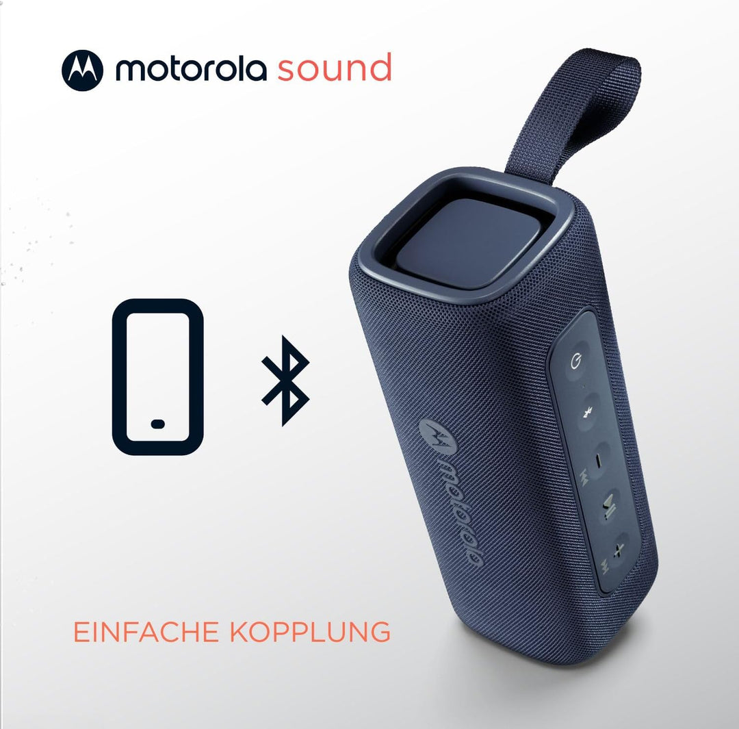 Motorola Sound – ROKR 600 kabelloser Bluetooth-Lautsprecher – kraftvoller 30-W-Sound, Wasser- und st