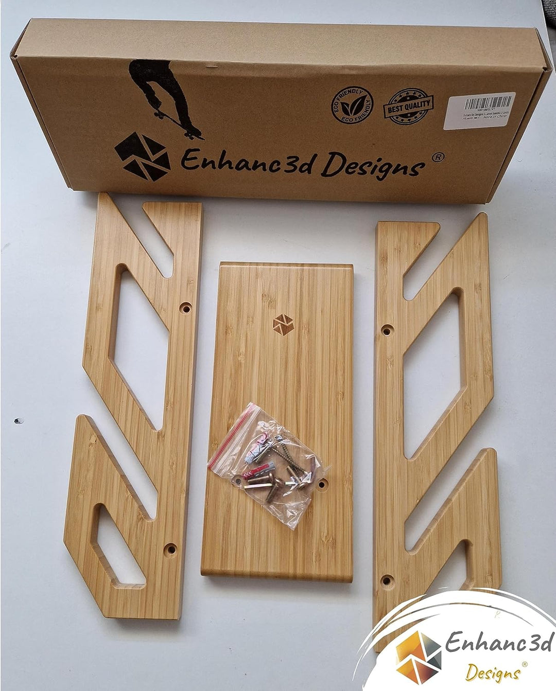Enhanc3d Designs Skate Wandhalterung Bambus für 2 Skates