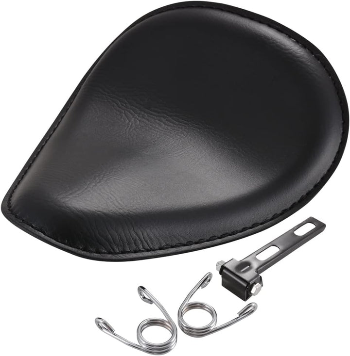 KaTur Chrom Leder Solo Seat 3 "Federbock Kit Für Harley Harley Honda Kawasaki Suzuki Sportster Bobbe