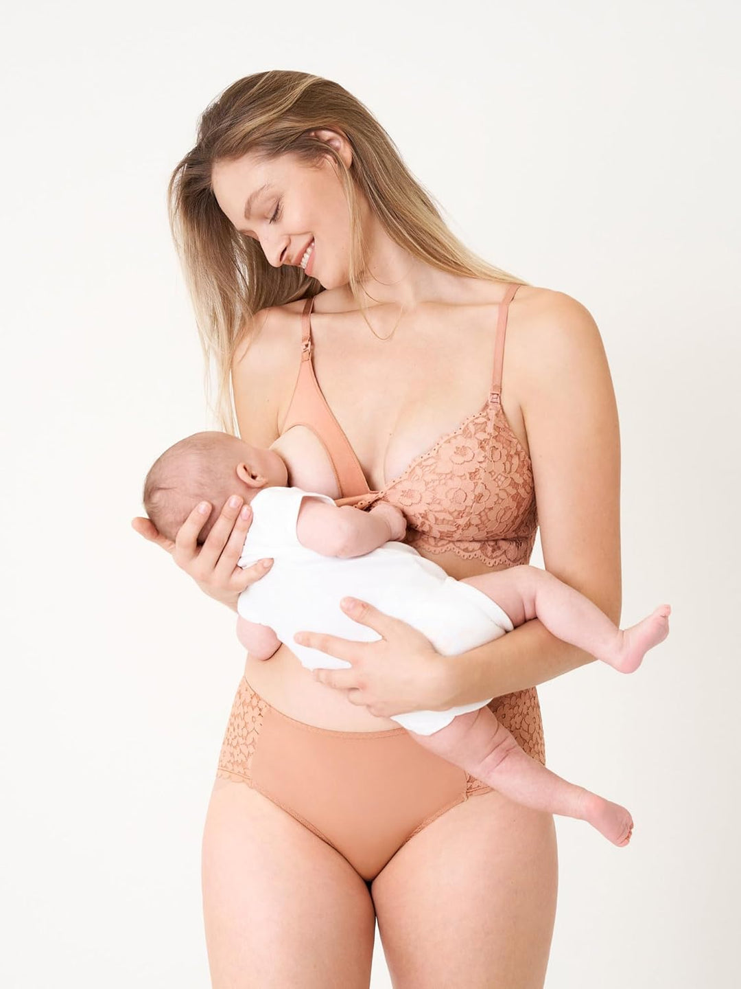 MOMANDA Damen Still BH Spitze Bralette ohne Bügel Gepolstert Schwangerschafts BHS Grosse Brüste Stil