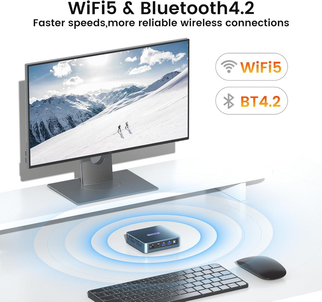 Trycoo WI-6 Mini PC 16 GB RAM 512 GB M.2 SSD, Mini-PC mit Intel 12. N100-Prozessor (bis zu 3,4 GHz),