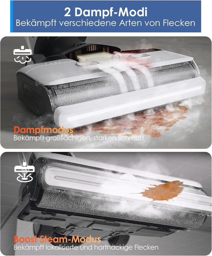 Tineco Floor ONE S7 Steam Schnurloser Dampfreiniger, Dampfmop für Verschmutzungen auf Hartböden mit