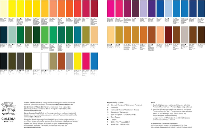 Winsor &amp; Newton 2154660 Galeria Acrylfarbe, hohe Pigmentierung, lichtecht, buttrige Konsistenz, 1000