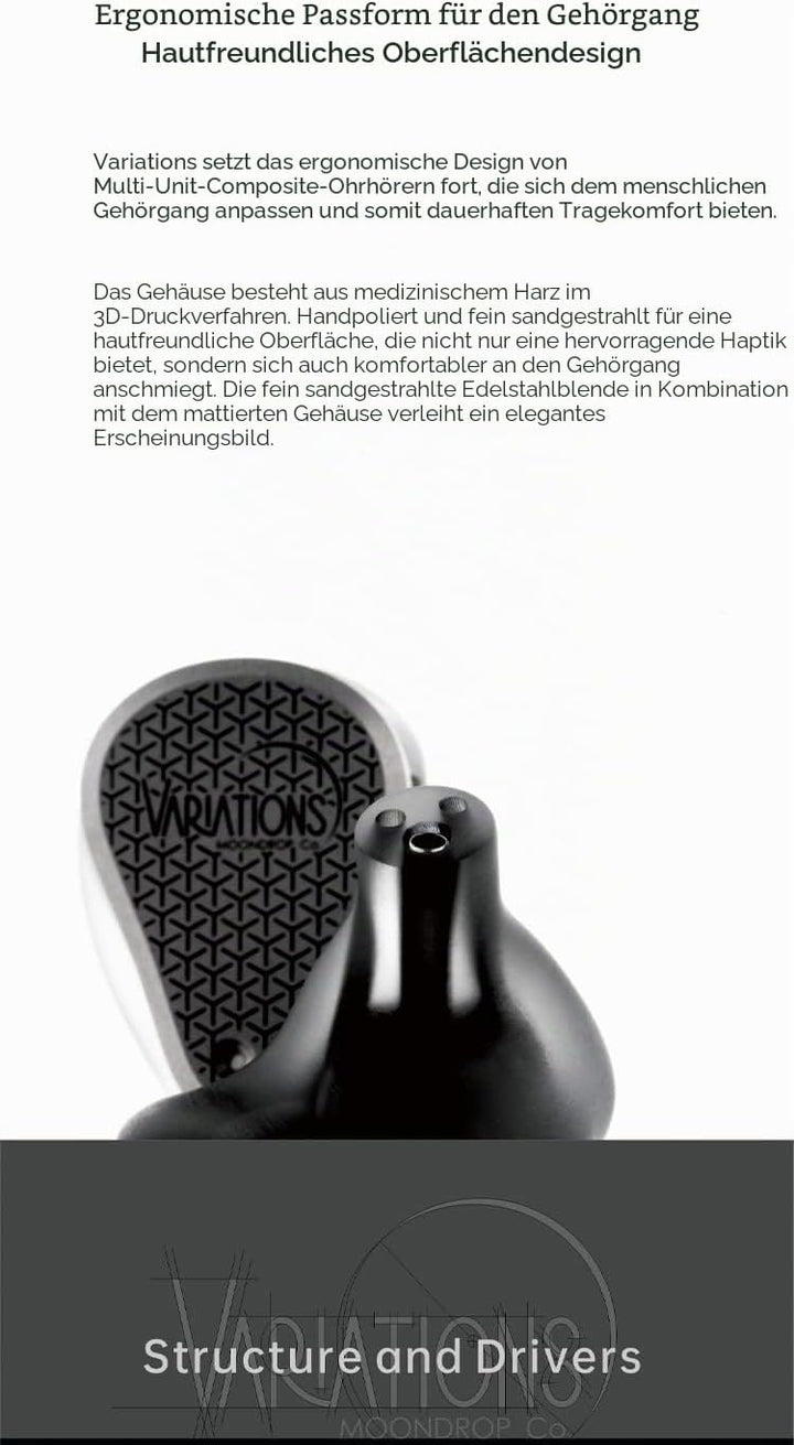 Moondrop Variations Earphone 1DD+2BA+2EST Tribrid-Technologie In-Ear-Monitor mit austauschbarem Kabe