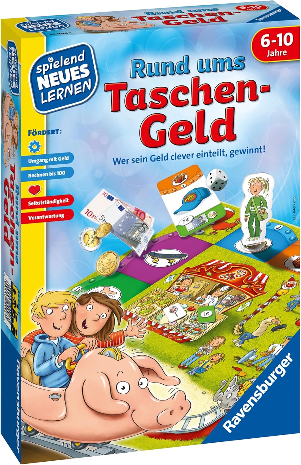 Ravensburger 24996 - Rund ums Taschengeld - Spielen und Lernen für Kinder, Lernspiel für Kinder ab 6