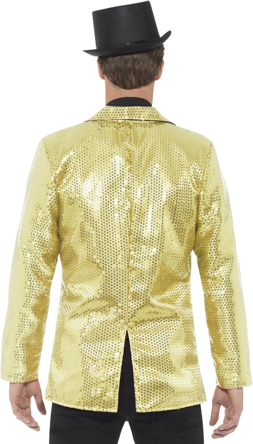 Smiffys, Herren Pailletten Jacke, Gold