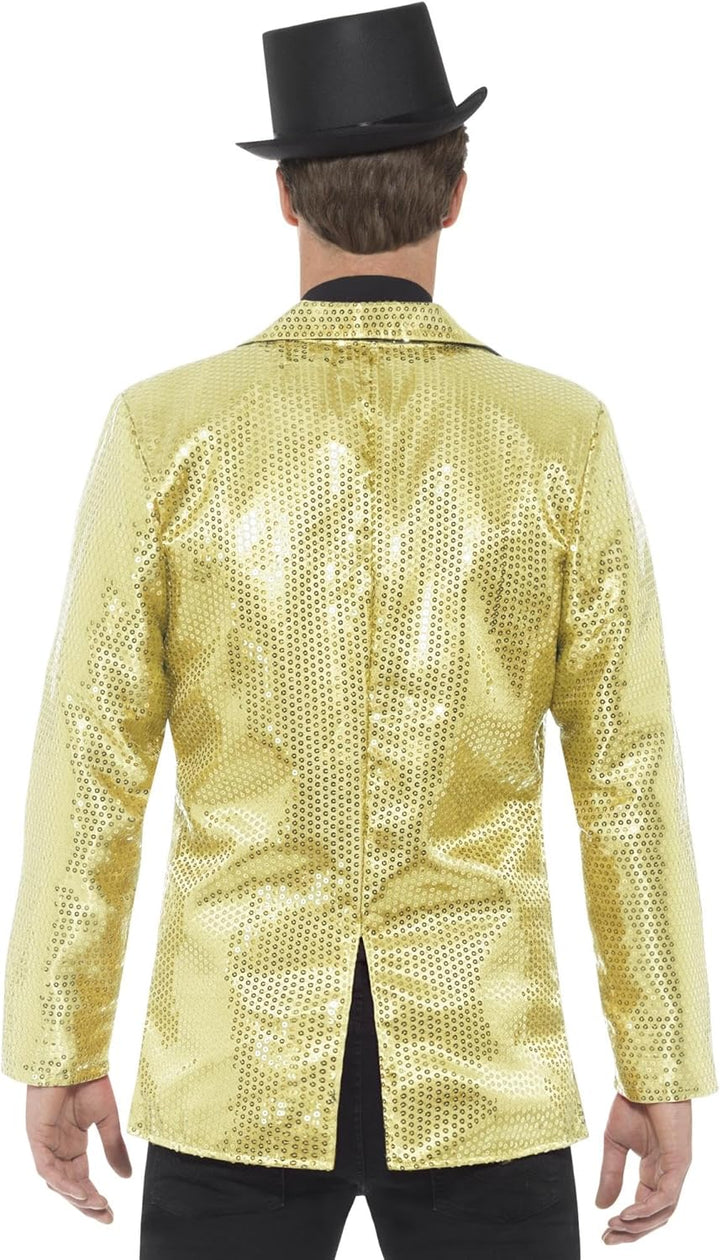 Smiffys, Herren Pailletten Jacke, Gold