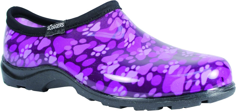 Principle Plastics Sloggers Damen Regenschuhe mit Pfotenabdruckmotiv, Violett Size 6 violett 37 EU,