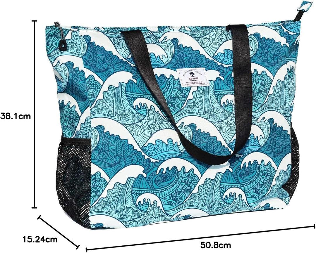 Grosse Strandtasche, wasserabweisend, leicht, 50,8 cm, für Damen, für Fitnessstudio, Strand, Reisen,