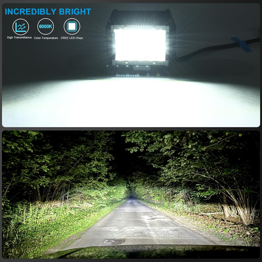 Kraumi LED Arbeitsscheinwerfer 4 Zoll 60W Cree LED Zusatzscheinwerfer 12V 5,600lm Auto Scheinwerfer